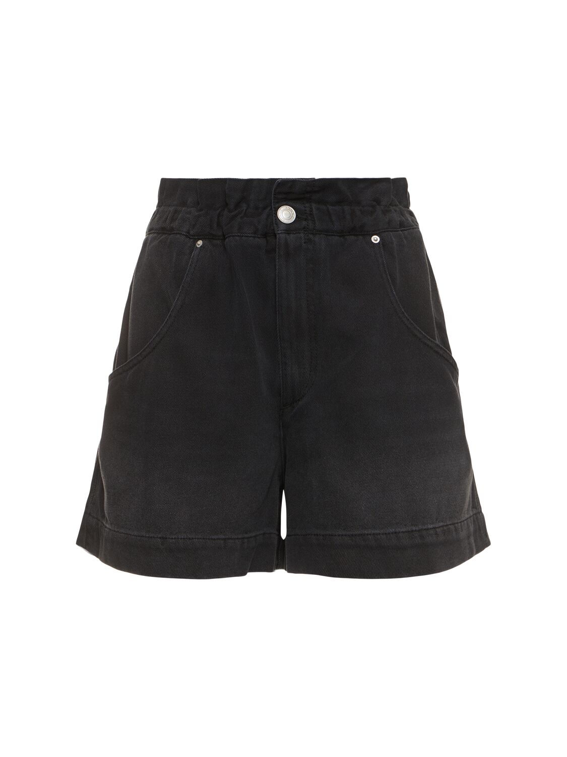 Isabel Marant Titea Denim Shorts In Washed Black