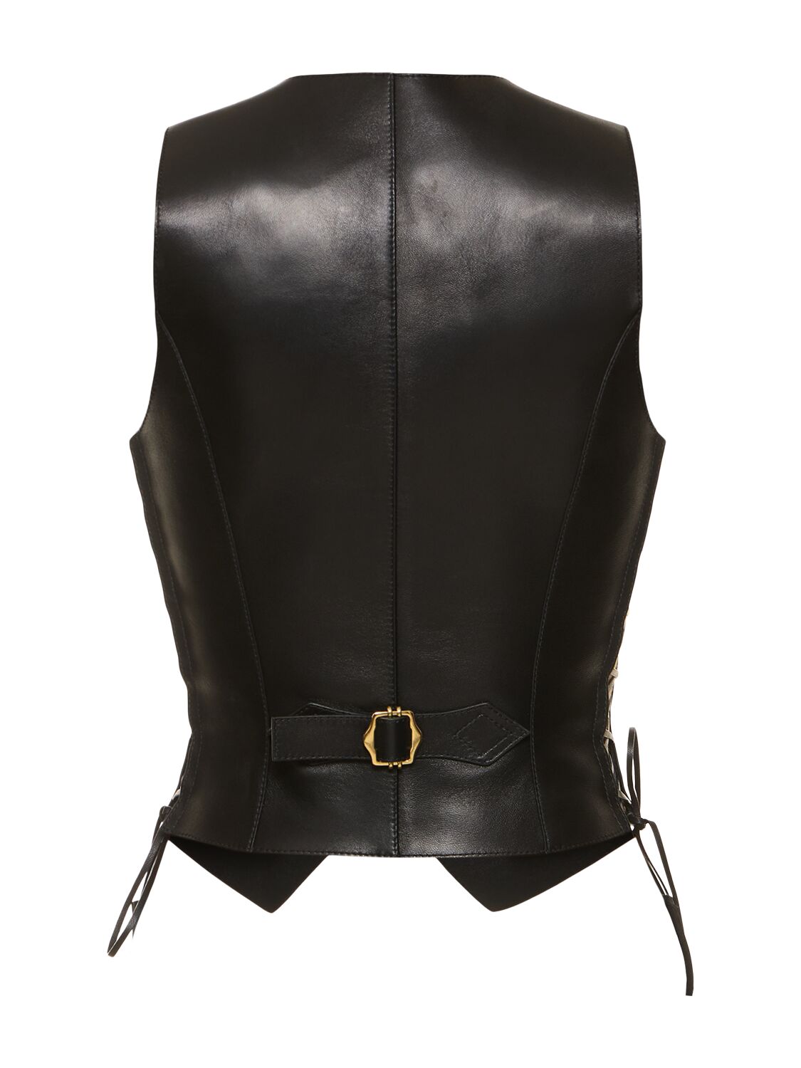 Shop Roberto Cavalli Leather Vest In Black