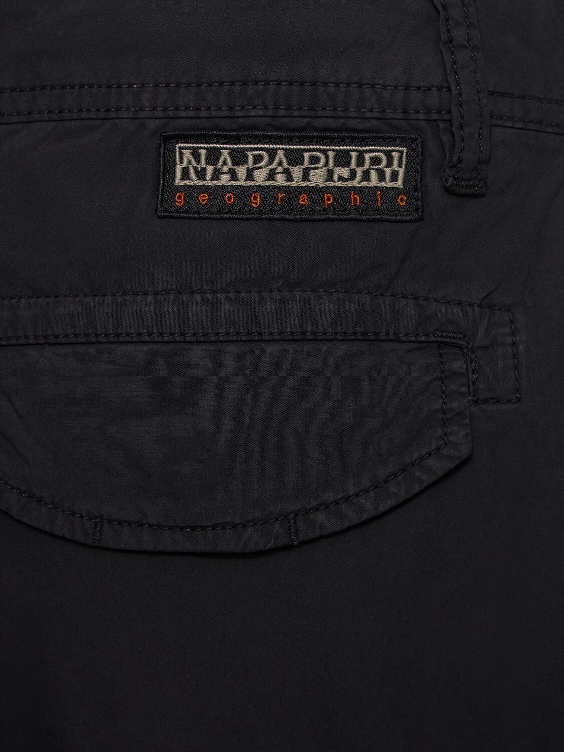 Shop Napapijri Noto 2.0 Cotton Cargo Shorts In Black