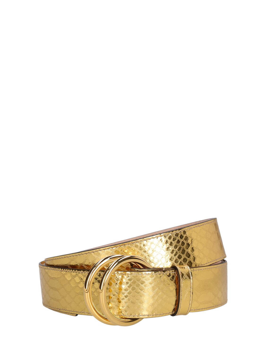 Michael Kors Jackie Leather Belt In Gold