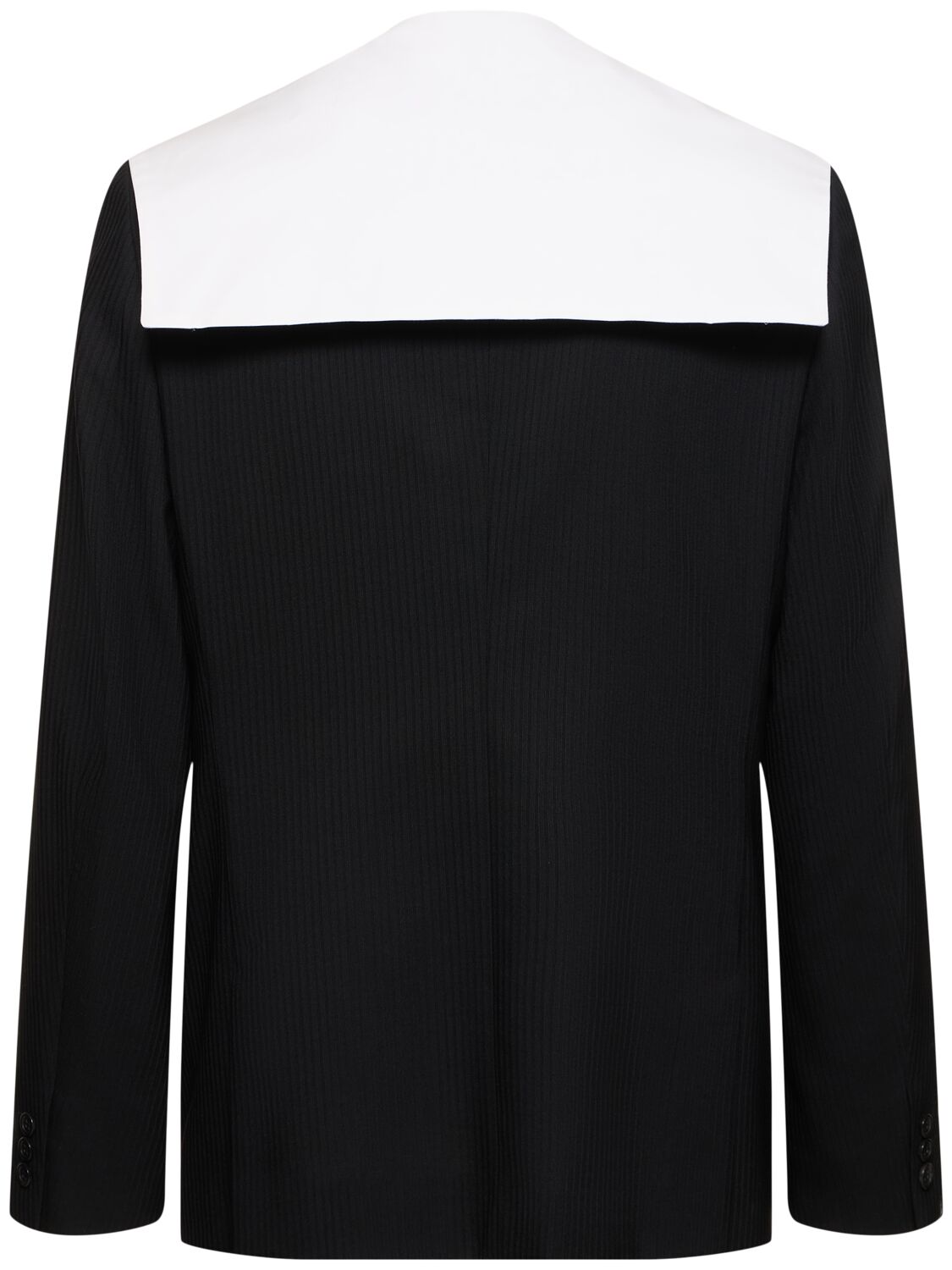 Shop Comme Des Garçons Wool Double Breast Blazer In Black,white