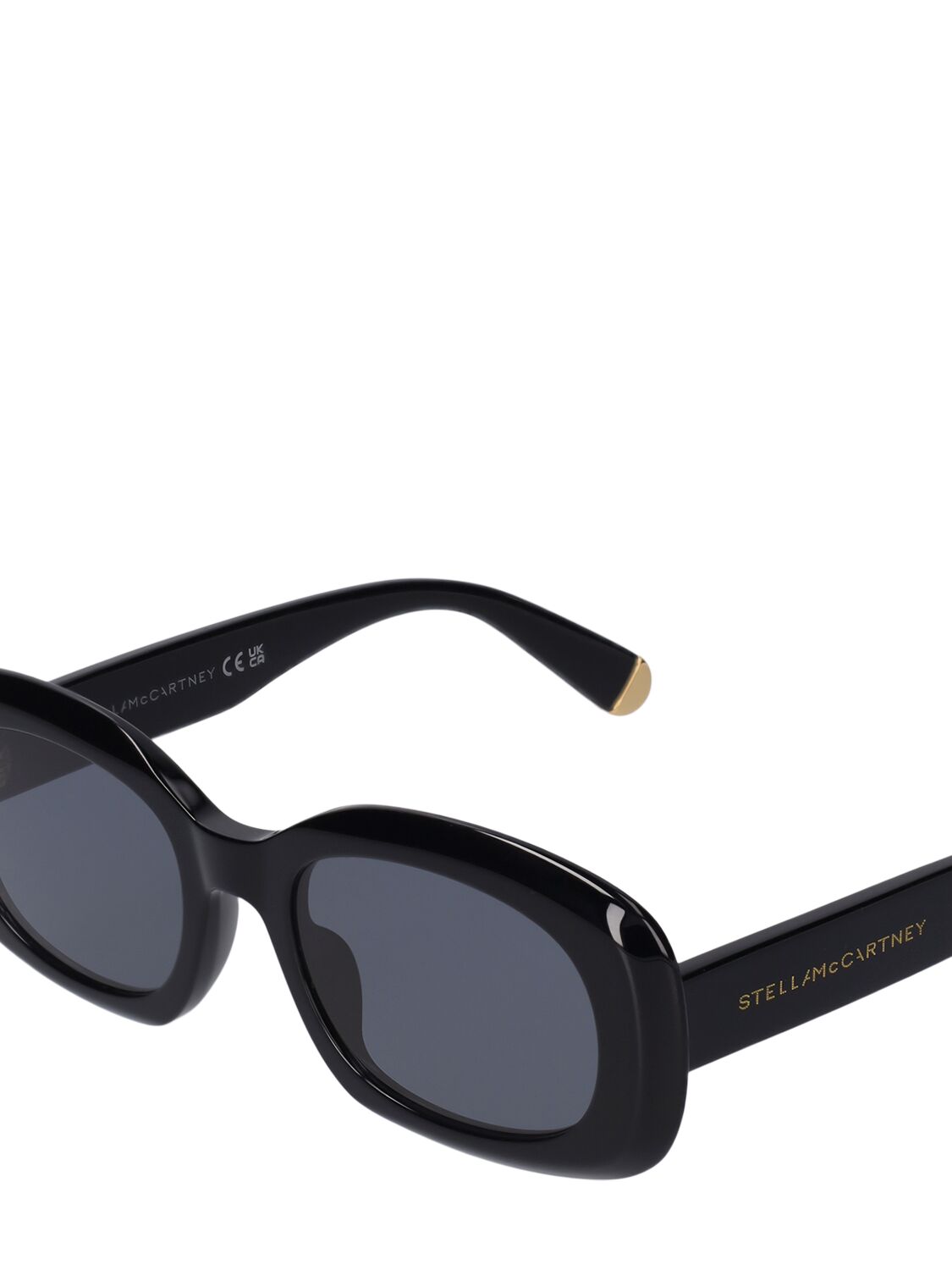 Shop Stella Mccartney Round Acetate Sunglasses In Black,smoke