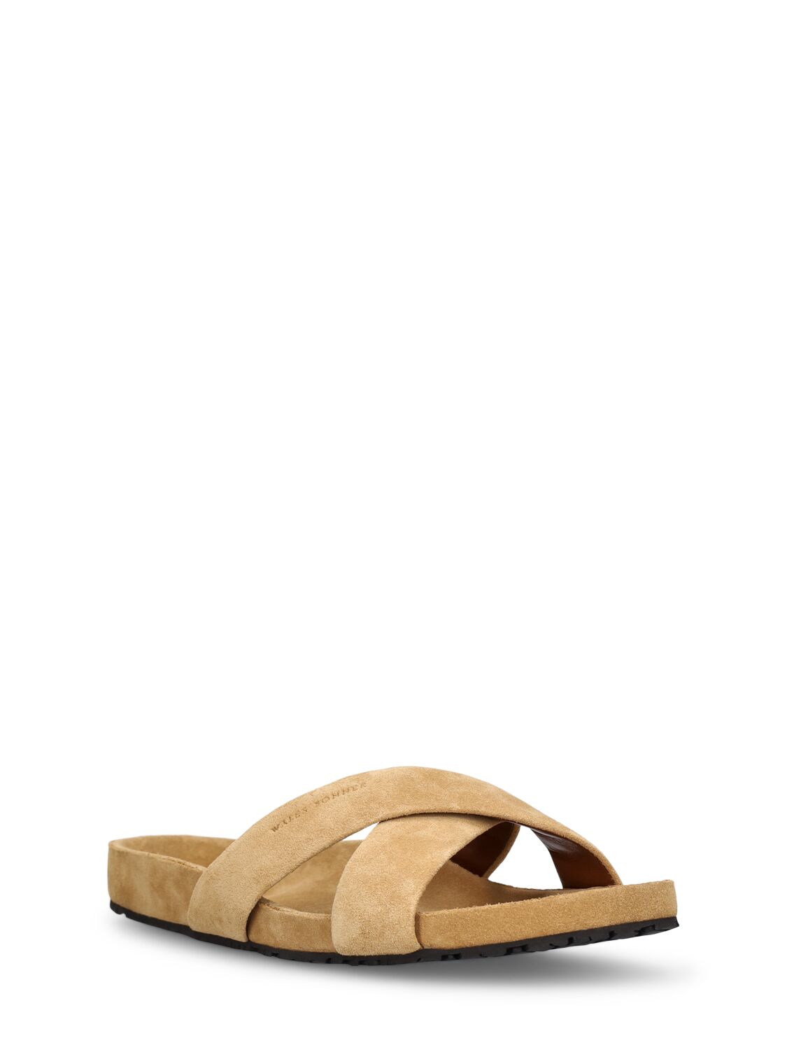 Shop Wales Bonner Cris Croc Suede Sandals In Beige