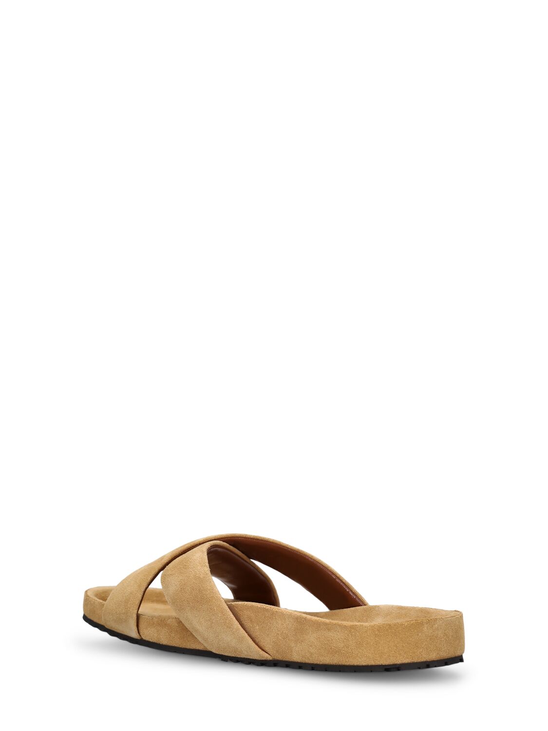 Shop Wales Bonner Cris Croc Suede Sandals In Beige