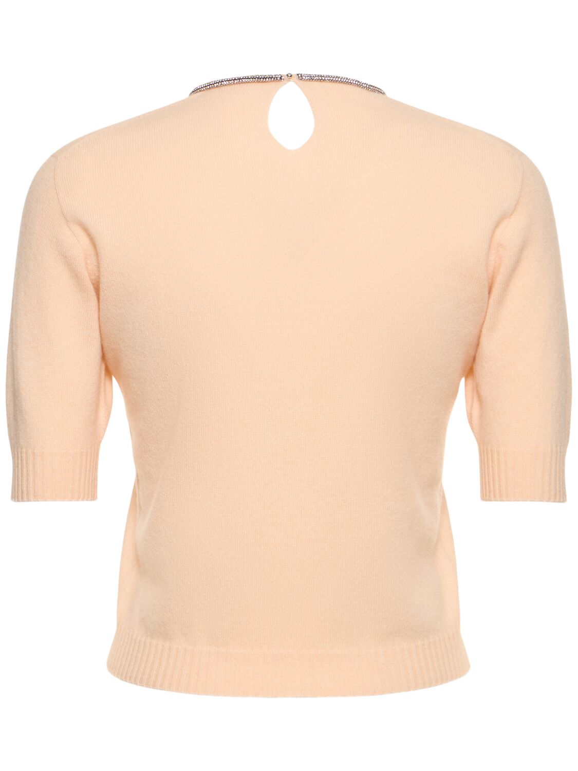 Shop Giorgio Armani Single Jersey Embellished Top In Pink