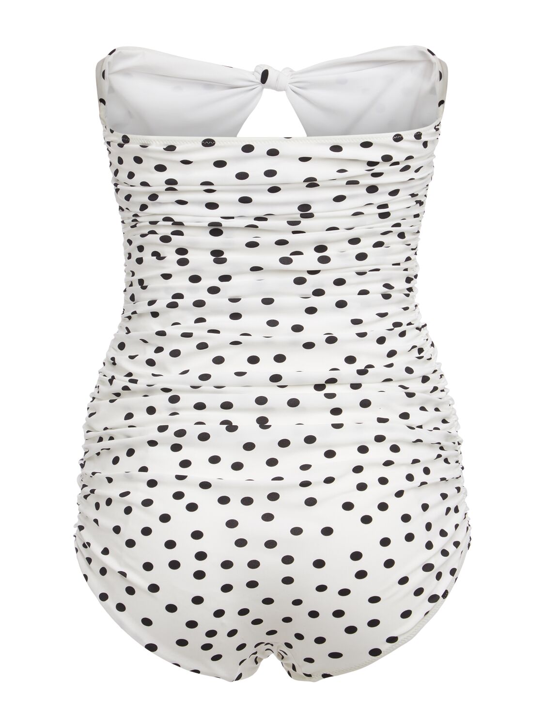 Shop Dolce & Gabbana Polka Dots One-piece Swimsuit In Black,white