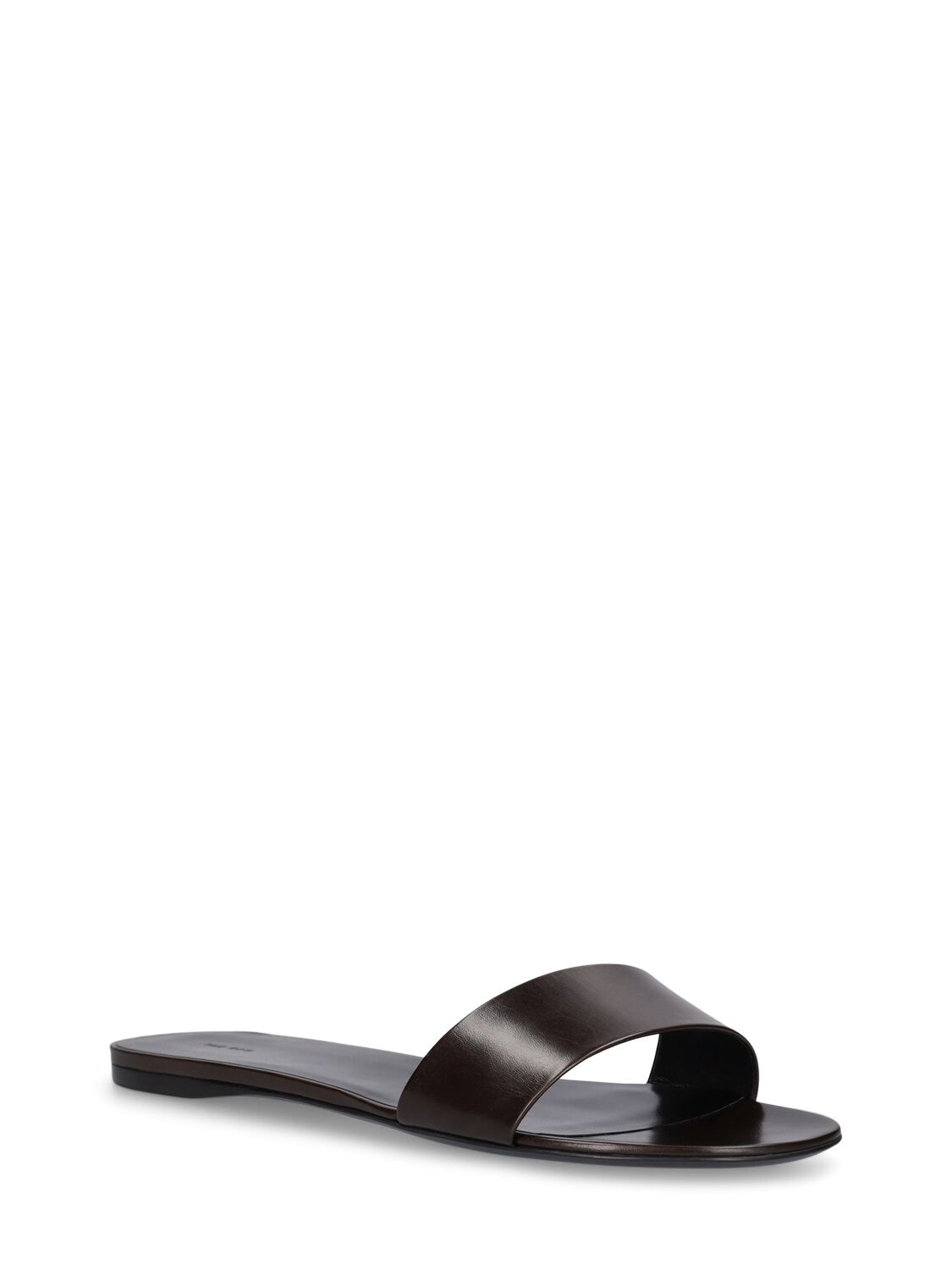 Shop The Row Combo Leather Slides In Brown