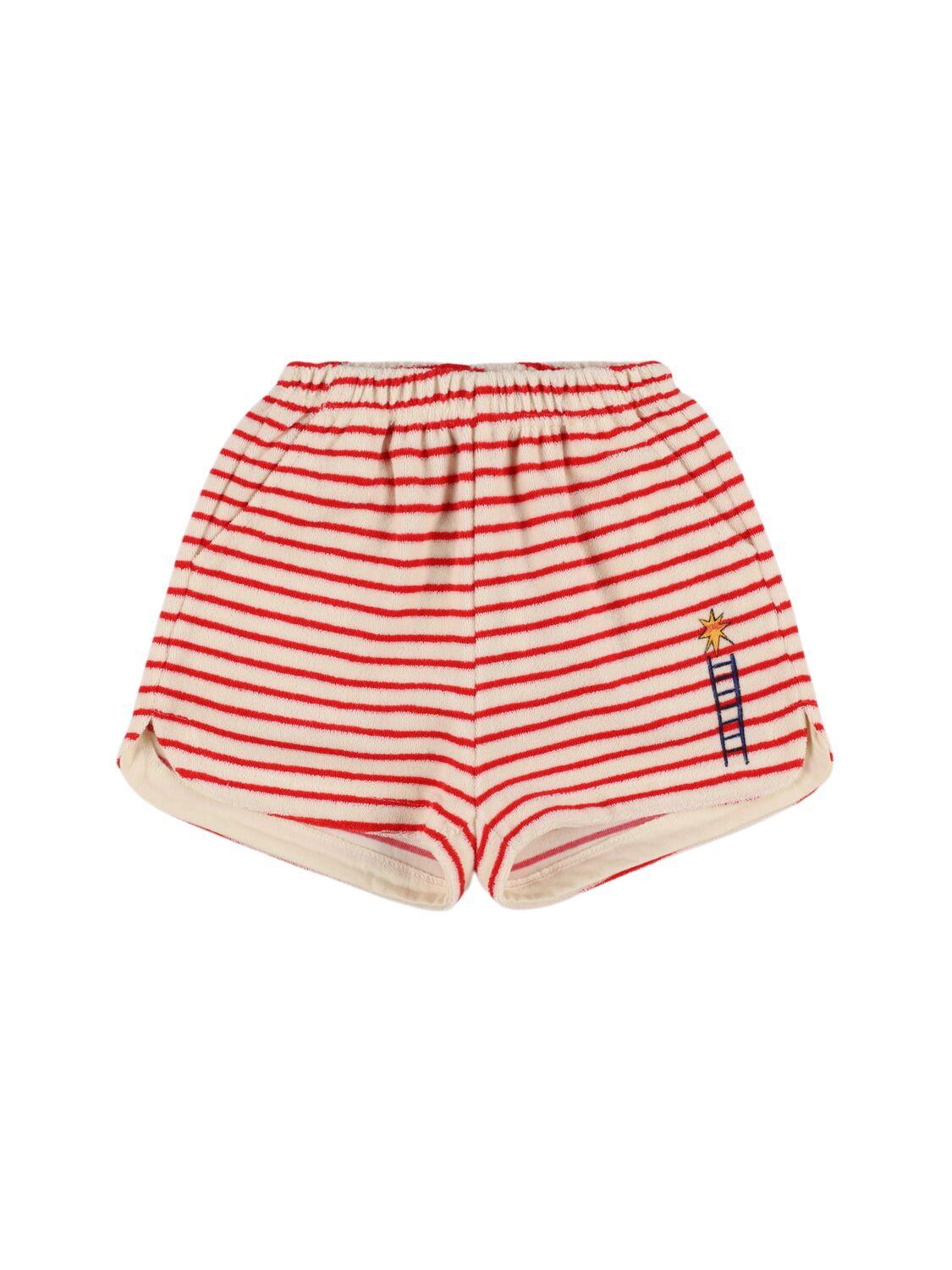 Jellymallow Babies' Printed Cotton Blend Sweat Shorts In Red