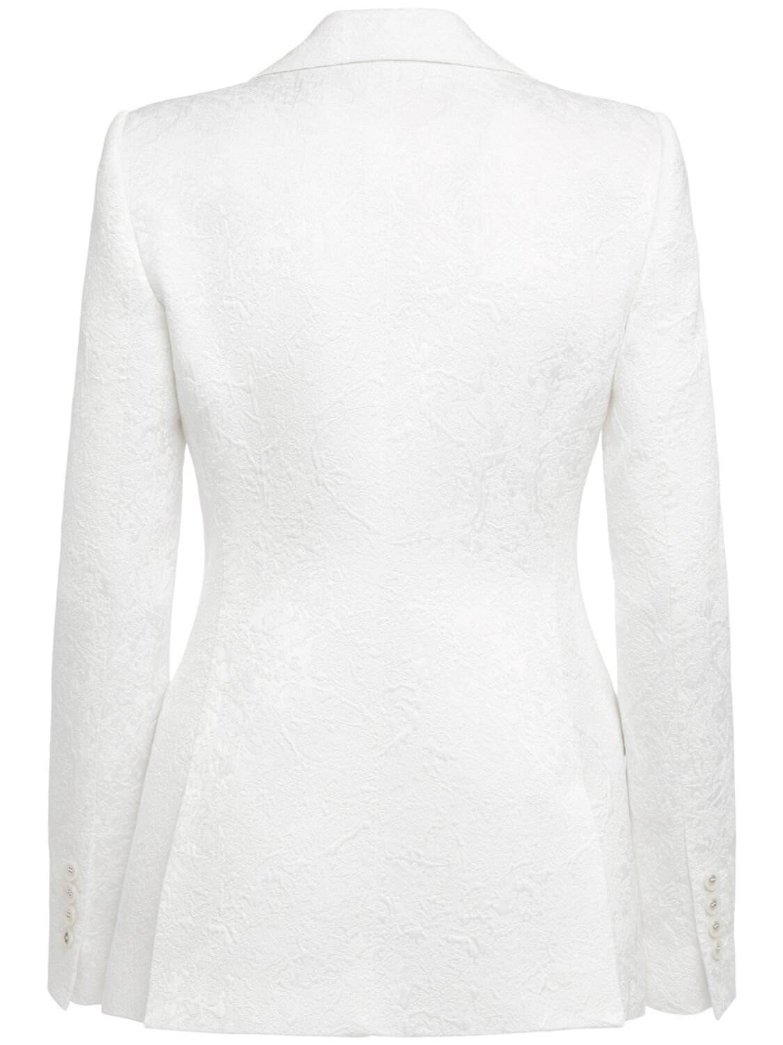 Shop Dolce & Gabbana Single Breasted Cotton Blend Jacket In White