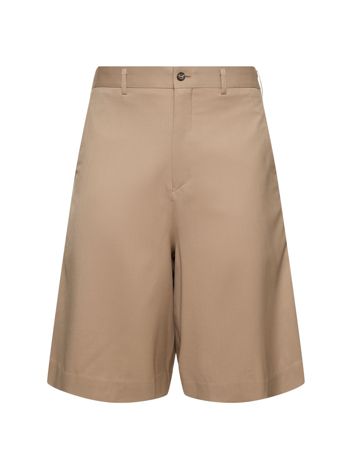 Comme Des Garçons Boxy Fit Wool Shorts In Neutral
