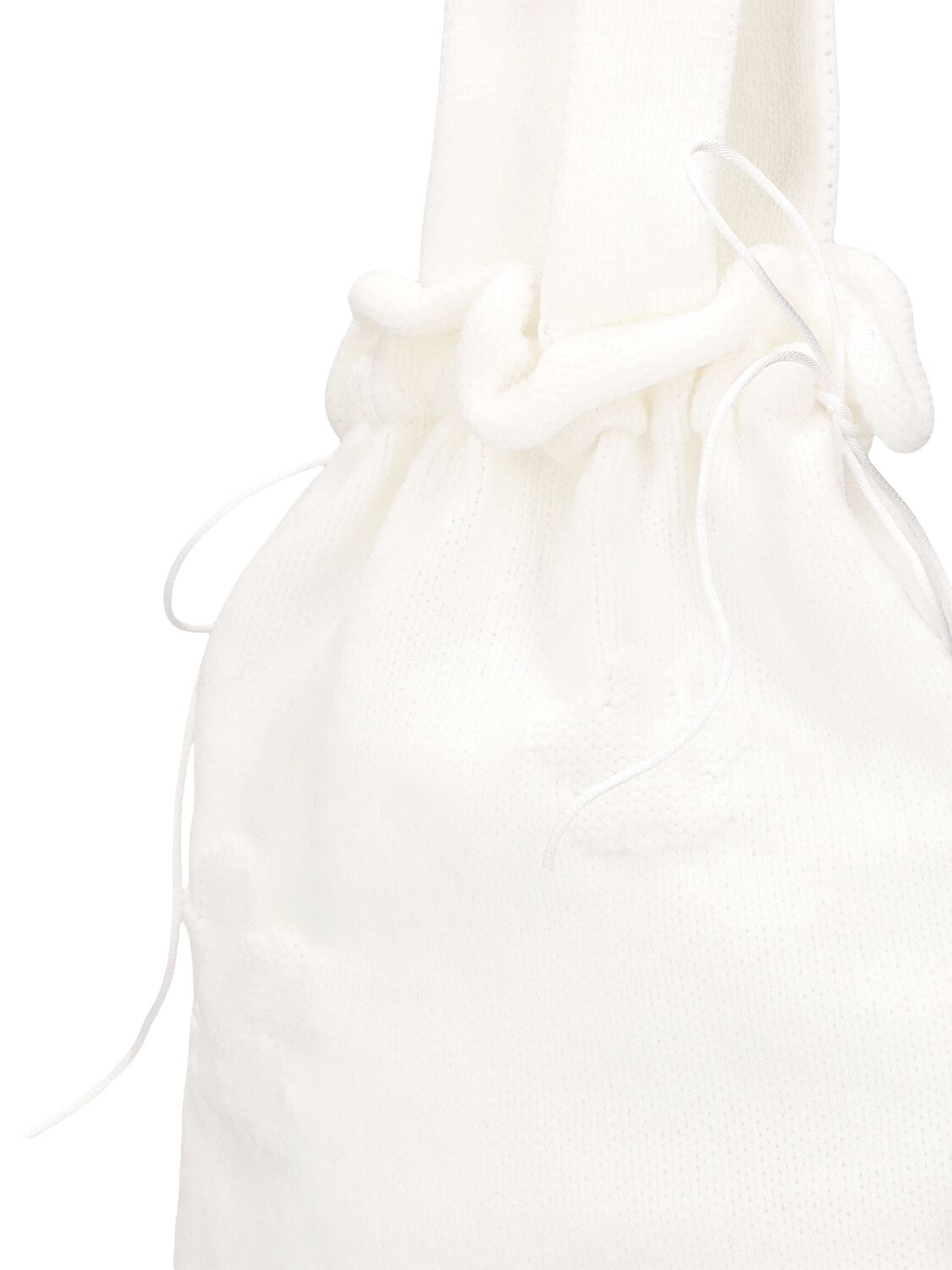 Shop Cecilie Bahnsen Ute Knit Drawstring Bag In White