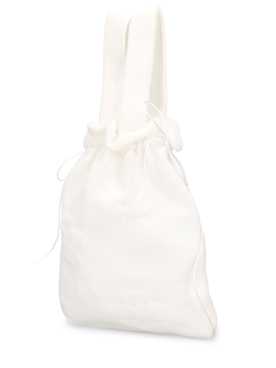 Shop Cecilie Bahnsen Ute Knit Drawstring Bag In White