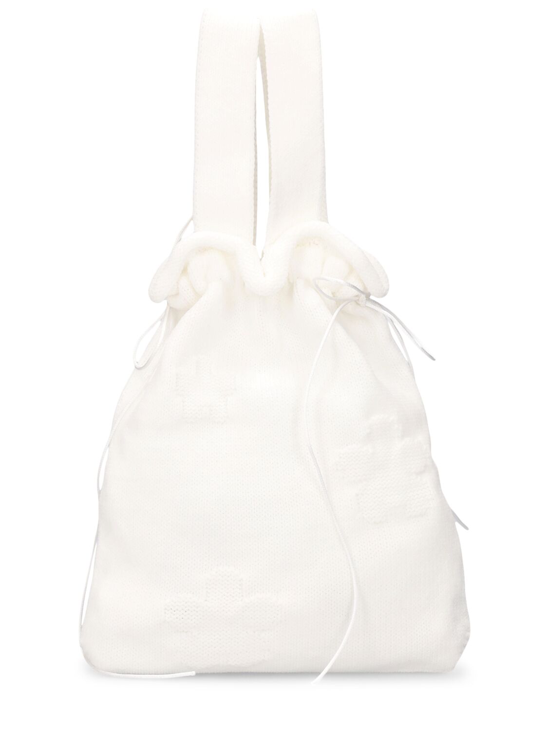 Shop Cecilie Bahnsen Ute Knit Drawstring Bag In White