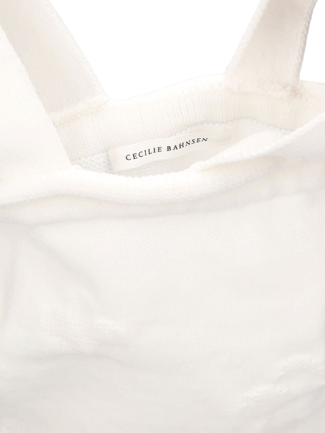 Shop Cecilie Bahnsen Ute Knit Drawstring Bag In White