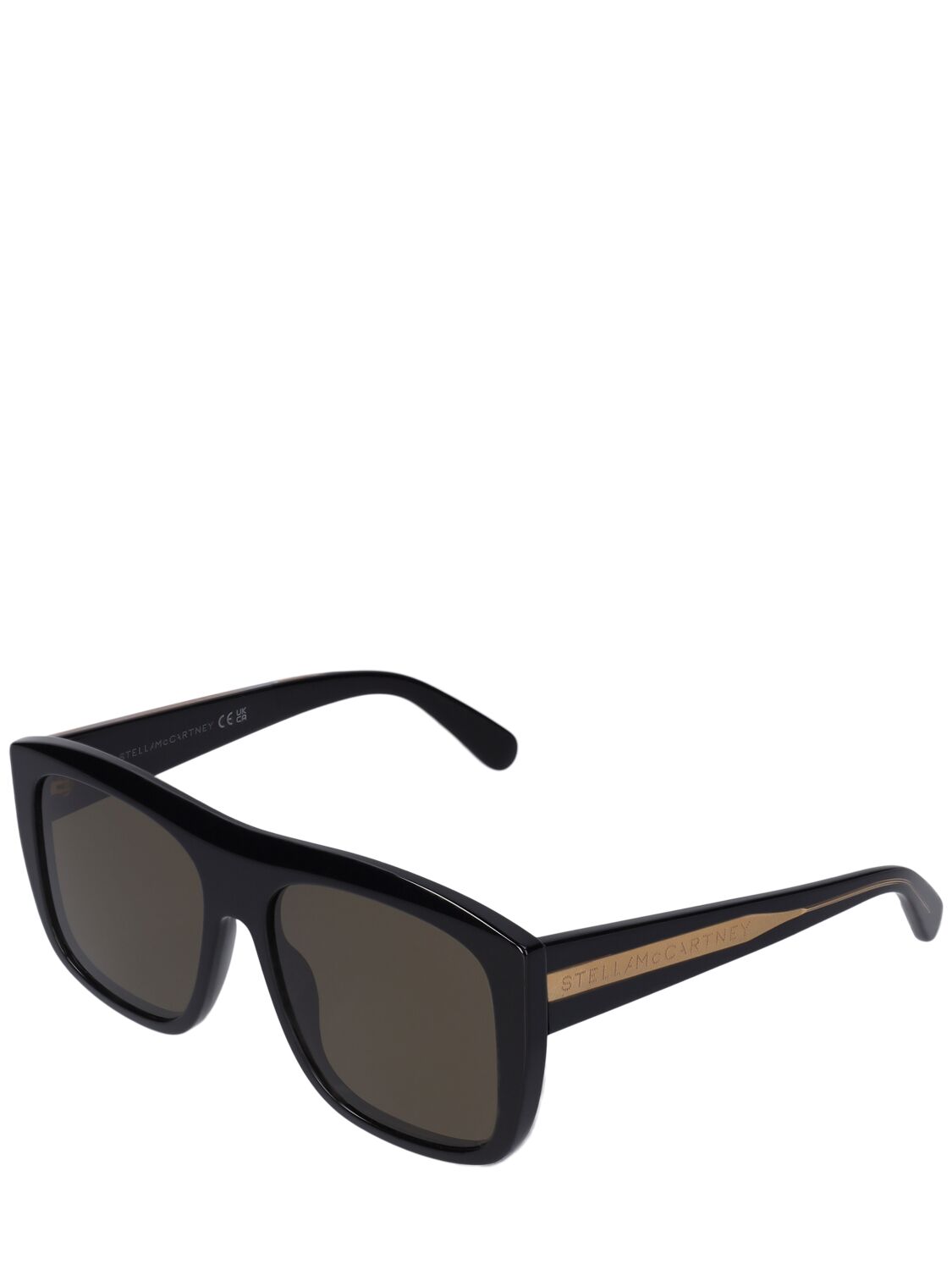 Shop Stella Mccartney Squared Acetate Sunglasses In Black,green