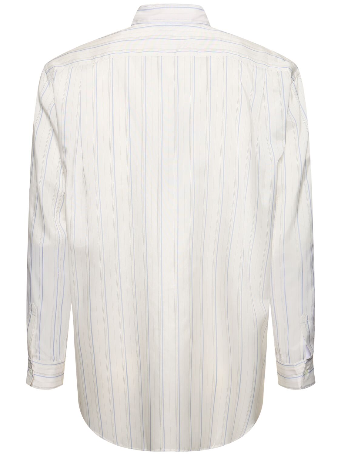 Shop Comme Des Garçons Shirt Forever Striped Cupro Shirt In Beige