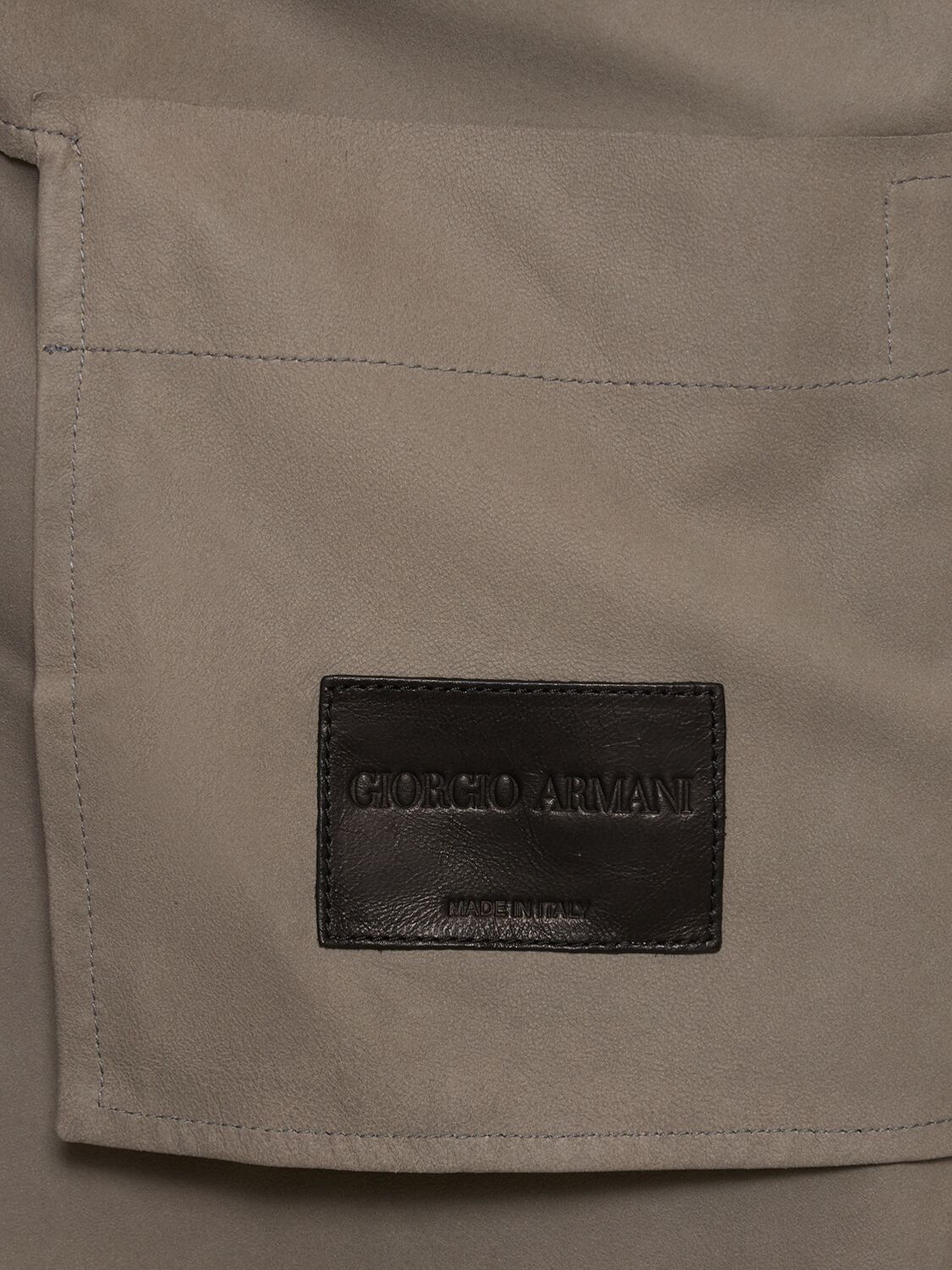 Shop Giorgio Armani Single Breasted Suede Caban Jacket In Brown