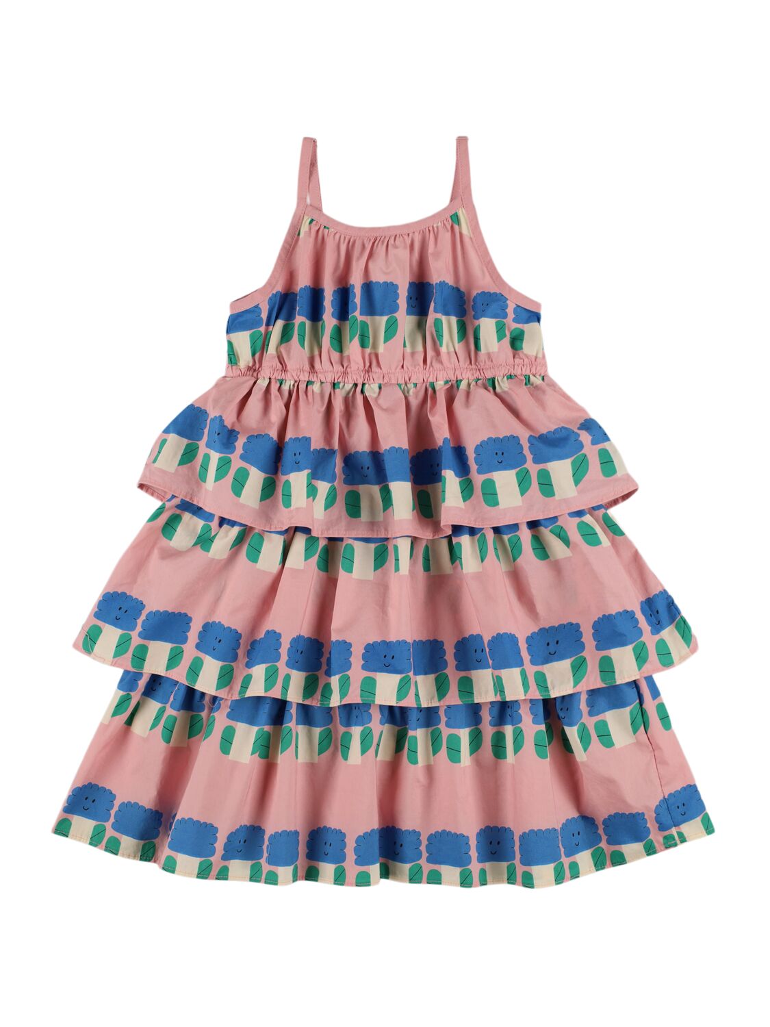 Jellymallow Kids' Tiered Cotton Dress In Pink