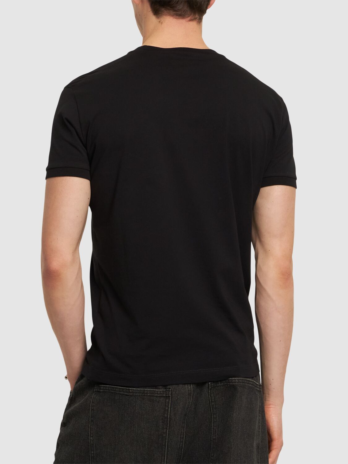 Shop Dsquared2 Logo Print Cotton Jersey T-shirt In Black