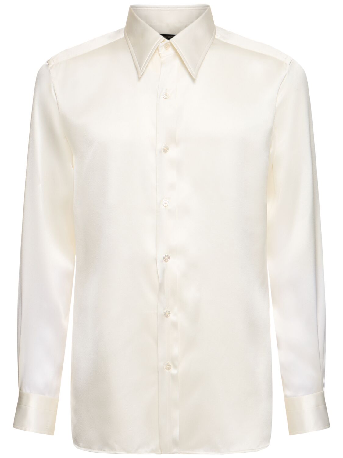 Shop Tom Ford Slim Silk Shirt In Silk White
