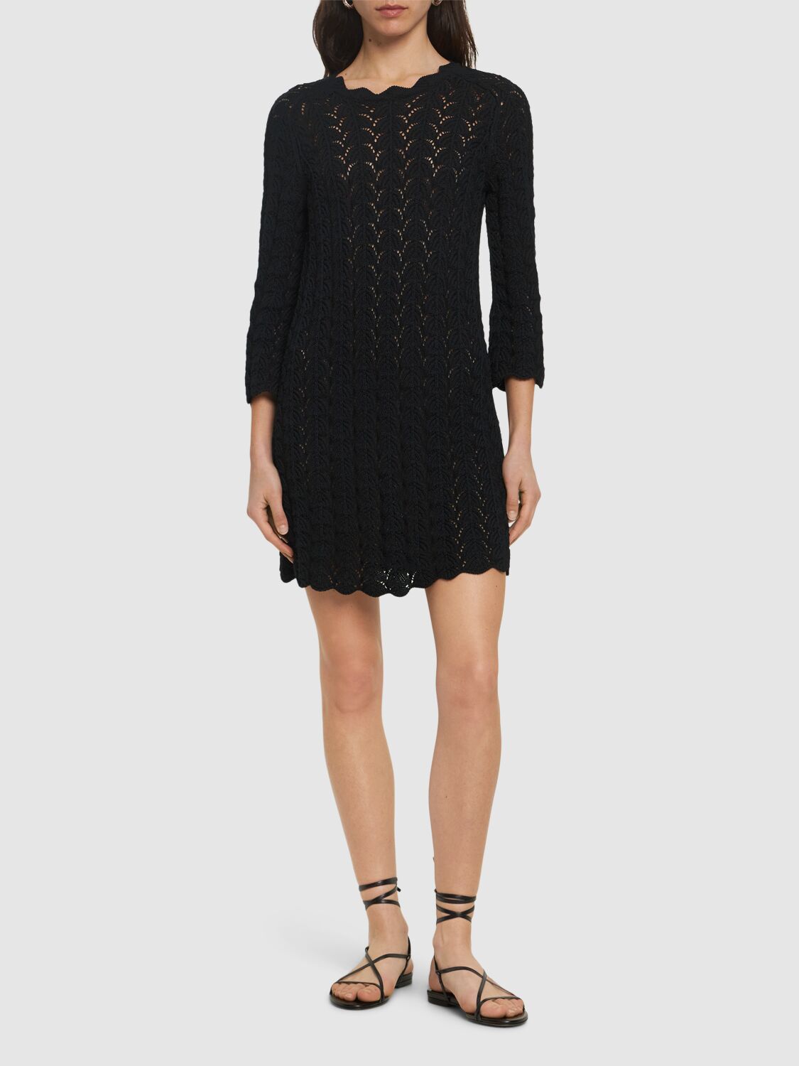 Shop Loulou Studio Ditu Cotton Mini Dress In Black