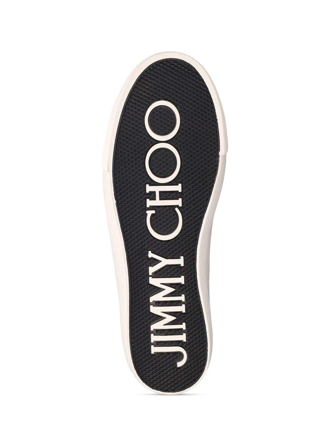 Shop Jimmy Choo Palma Maxi Canvas & Leather Sneakers In Black,white