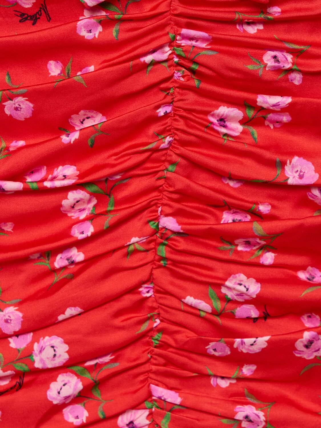 Shop Rotate Birger Christensen Tulliana Printed Viscose Mini Dress In Red,multi