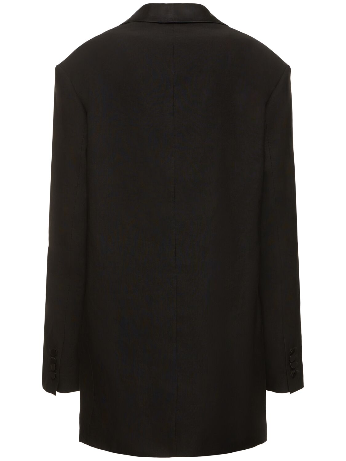 Shop Dries Van Noten Oversize Linen Blend Blazer In 黑色