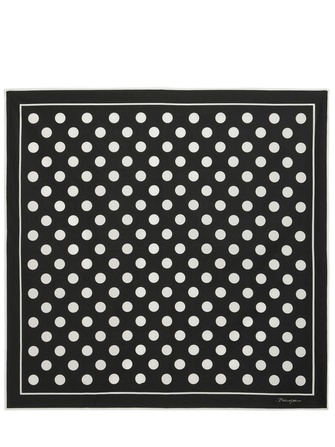 Micro Polka Dot Printed Silk Twill Scarf