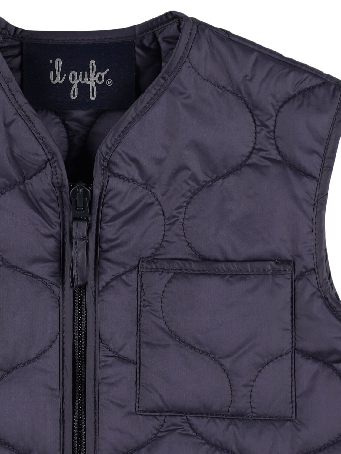 Shop Il Gufo Nylon Quilted Vest In Navy