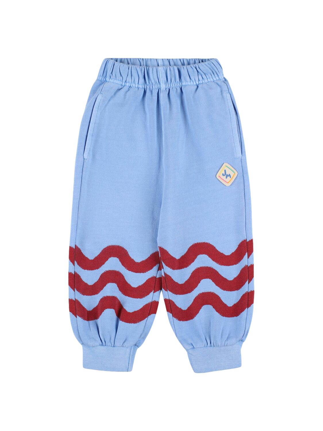 Jellymallow Kids' Printed Cotton Sweatpants In Blue