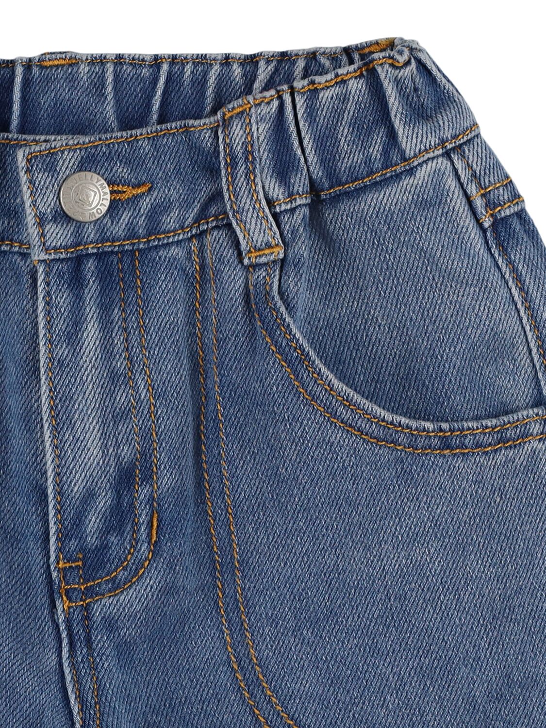 Shop Jellymallow Cotton Denim Shorts In Blue
