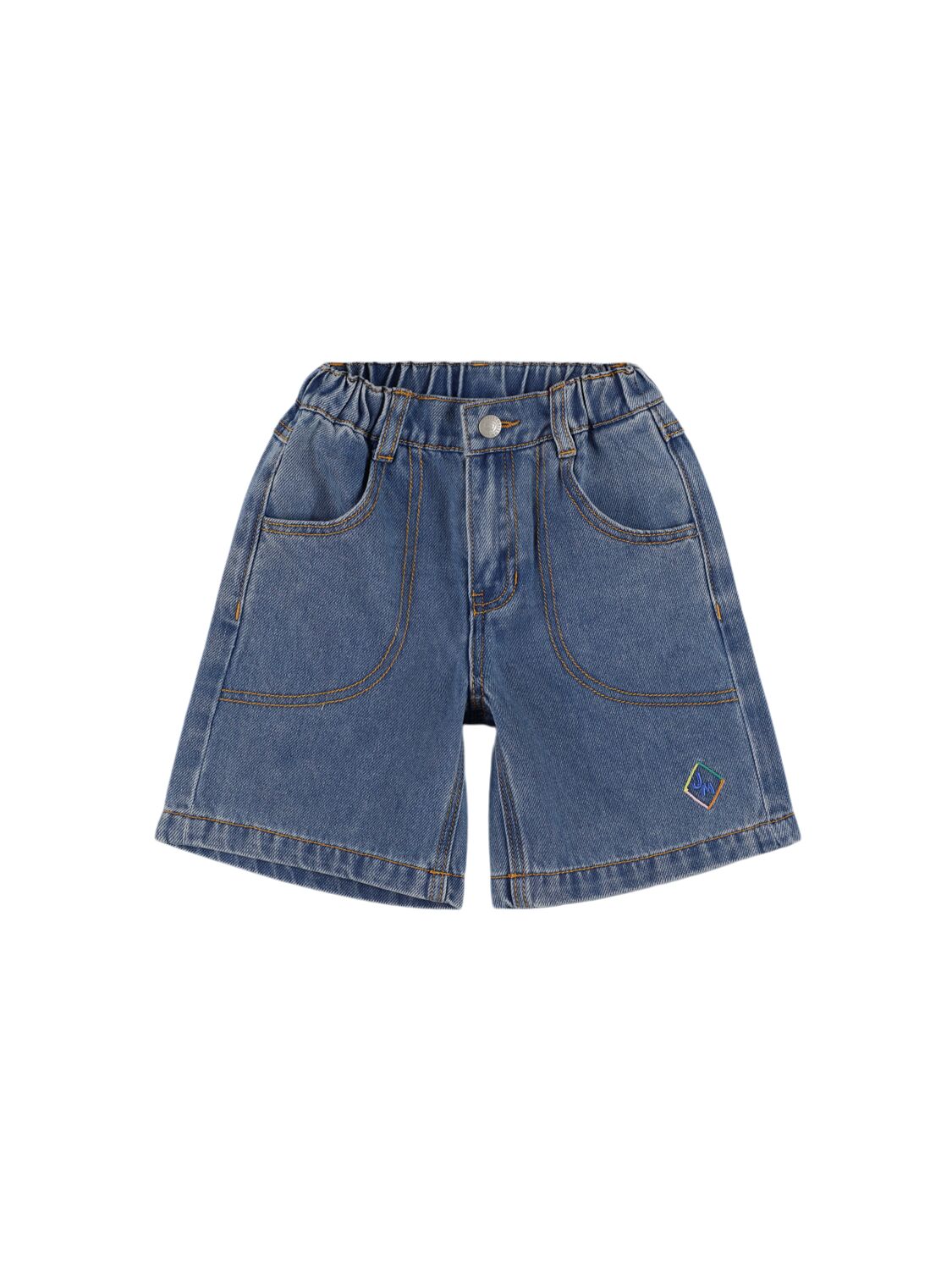 Jellymallow Kids' Cotton Denim Shorts In Blue