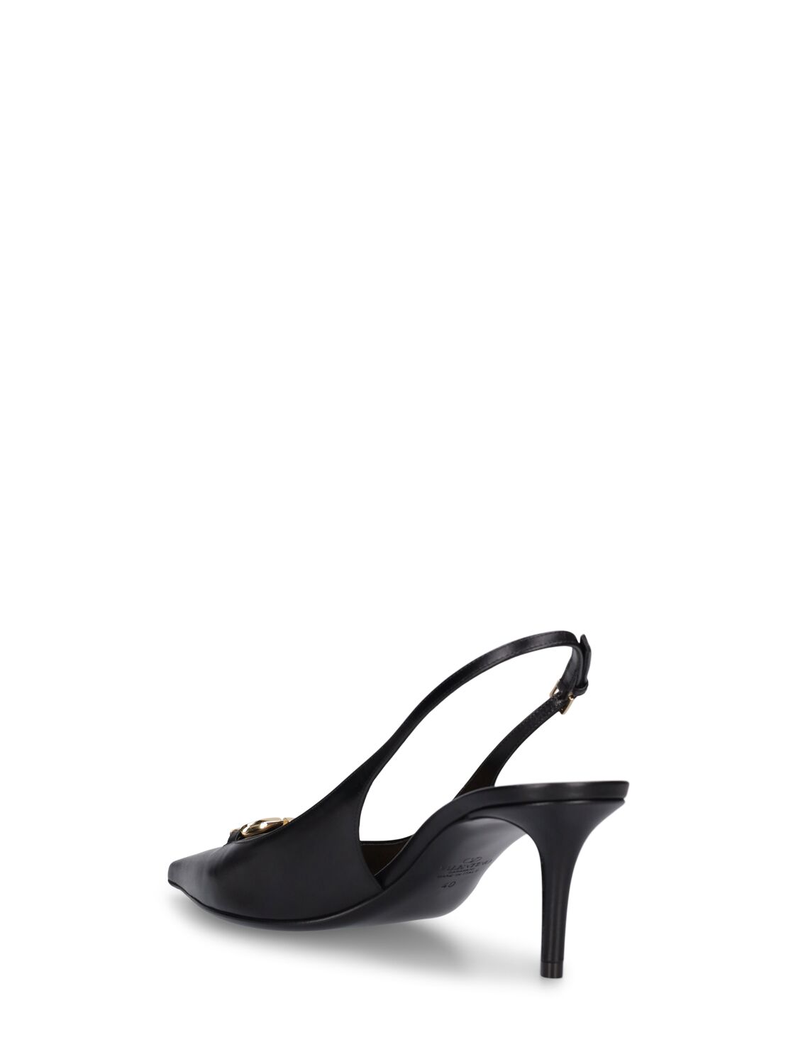 Shop Valentino 60mm Moon Logo Leather Heels In Black