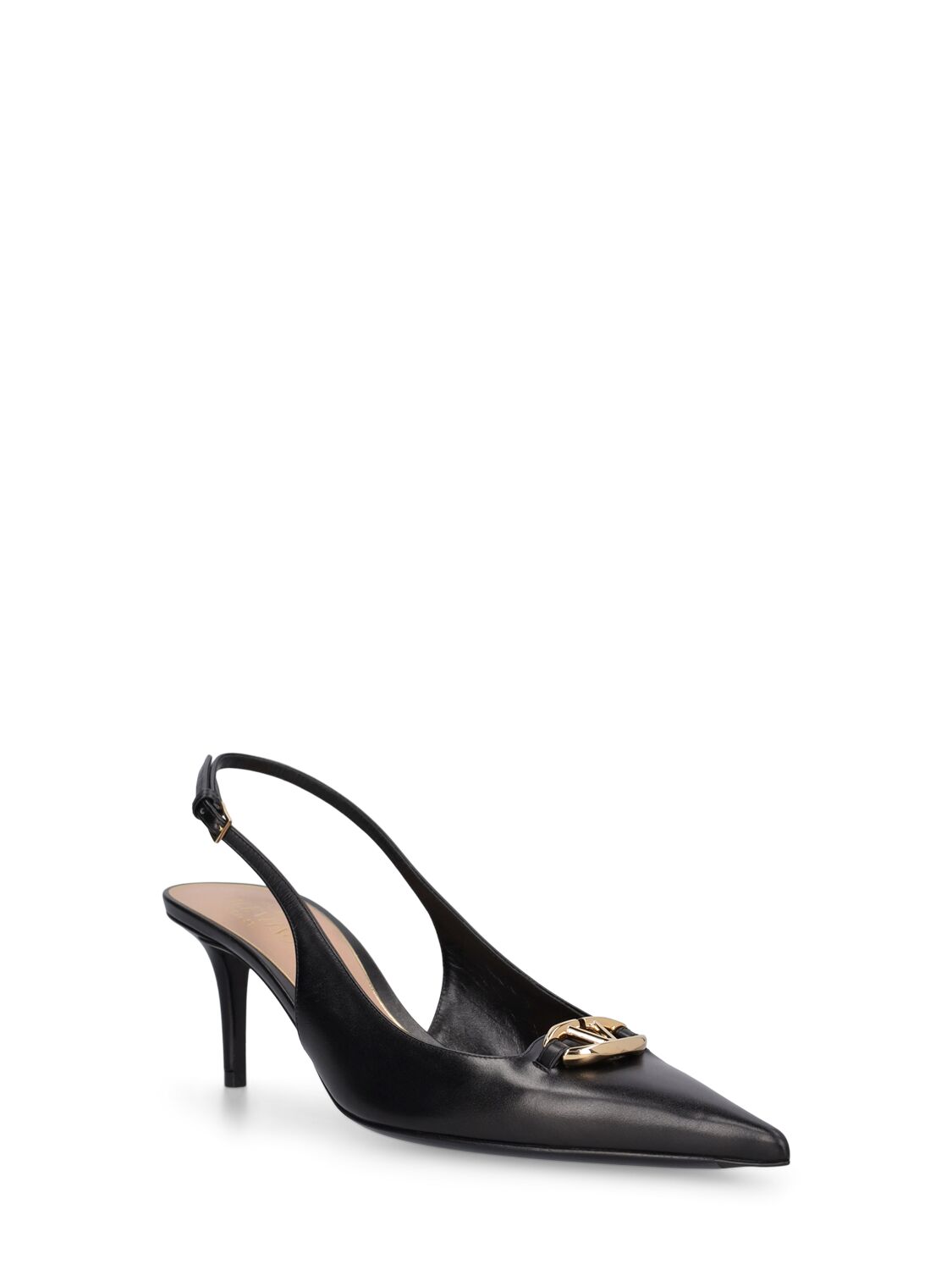 Shop Valentino 60mm Moon Logo Leather Heels In Black