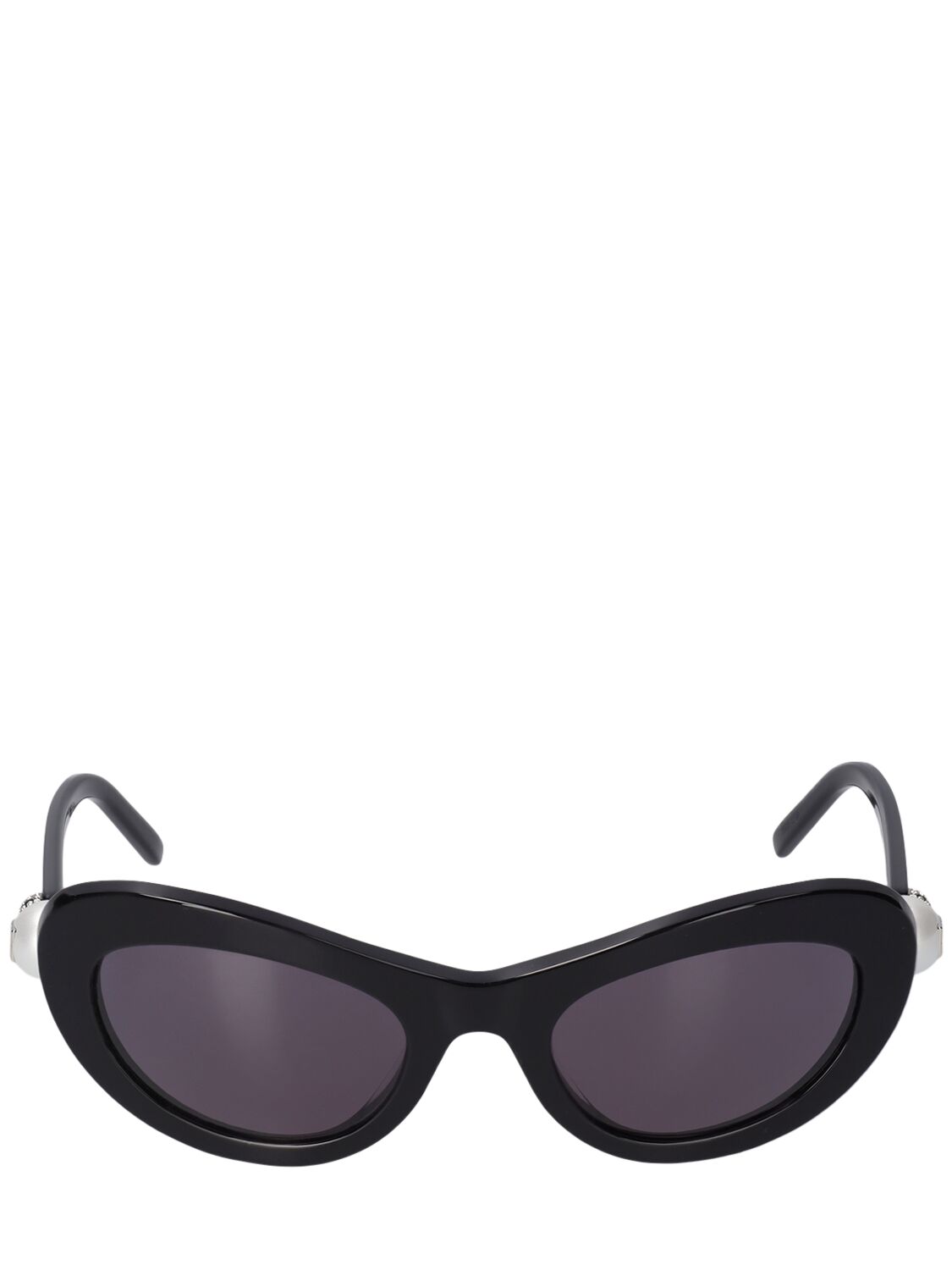 Givenchy Pearl Round Acetate Sunglasses In Black/smoke