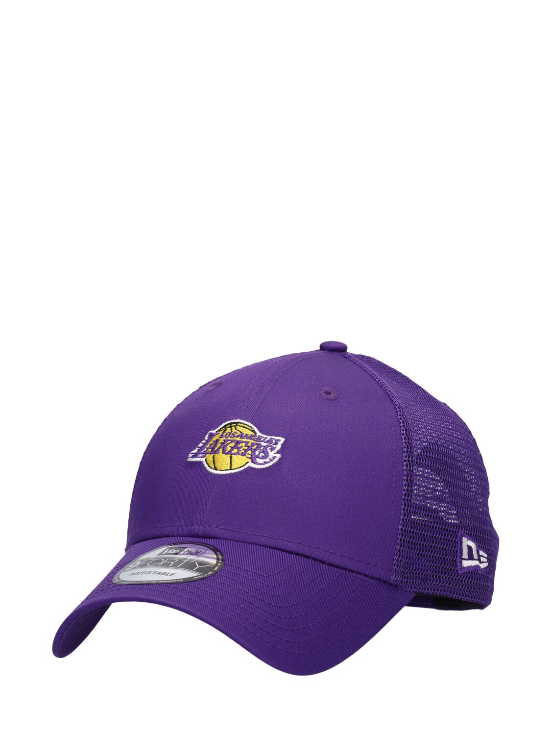 Shop New Era La Lakers 9forty Trucker Cap In Purple,yellow