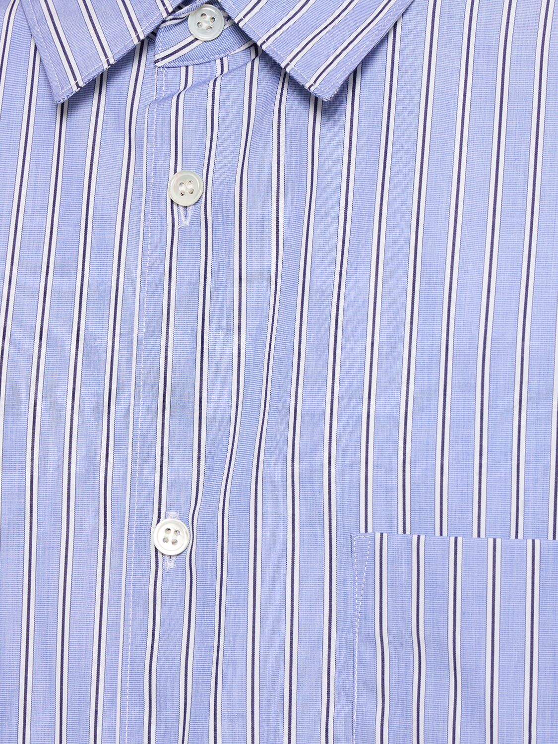 Shop Comme Des Garçons Shirt Forever Striped Poplin Shirt In Blue