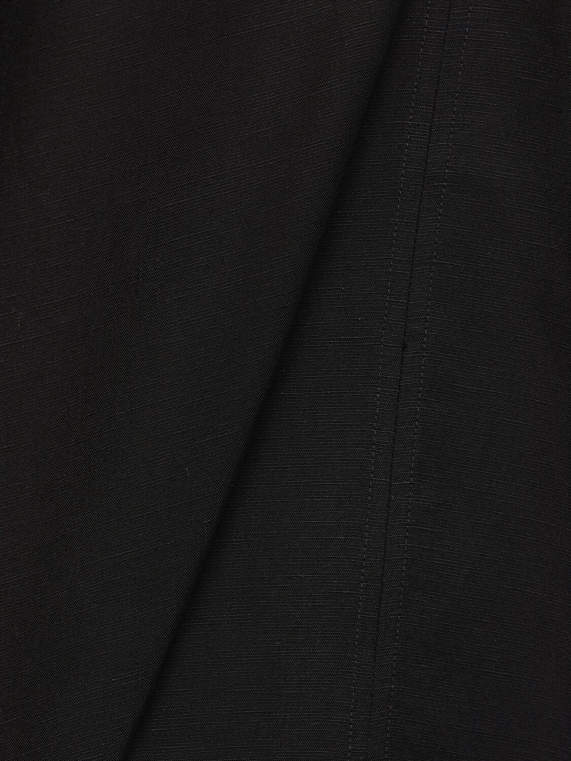Shop Totême Fluid V-neck Linen Blend Top In Black