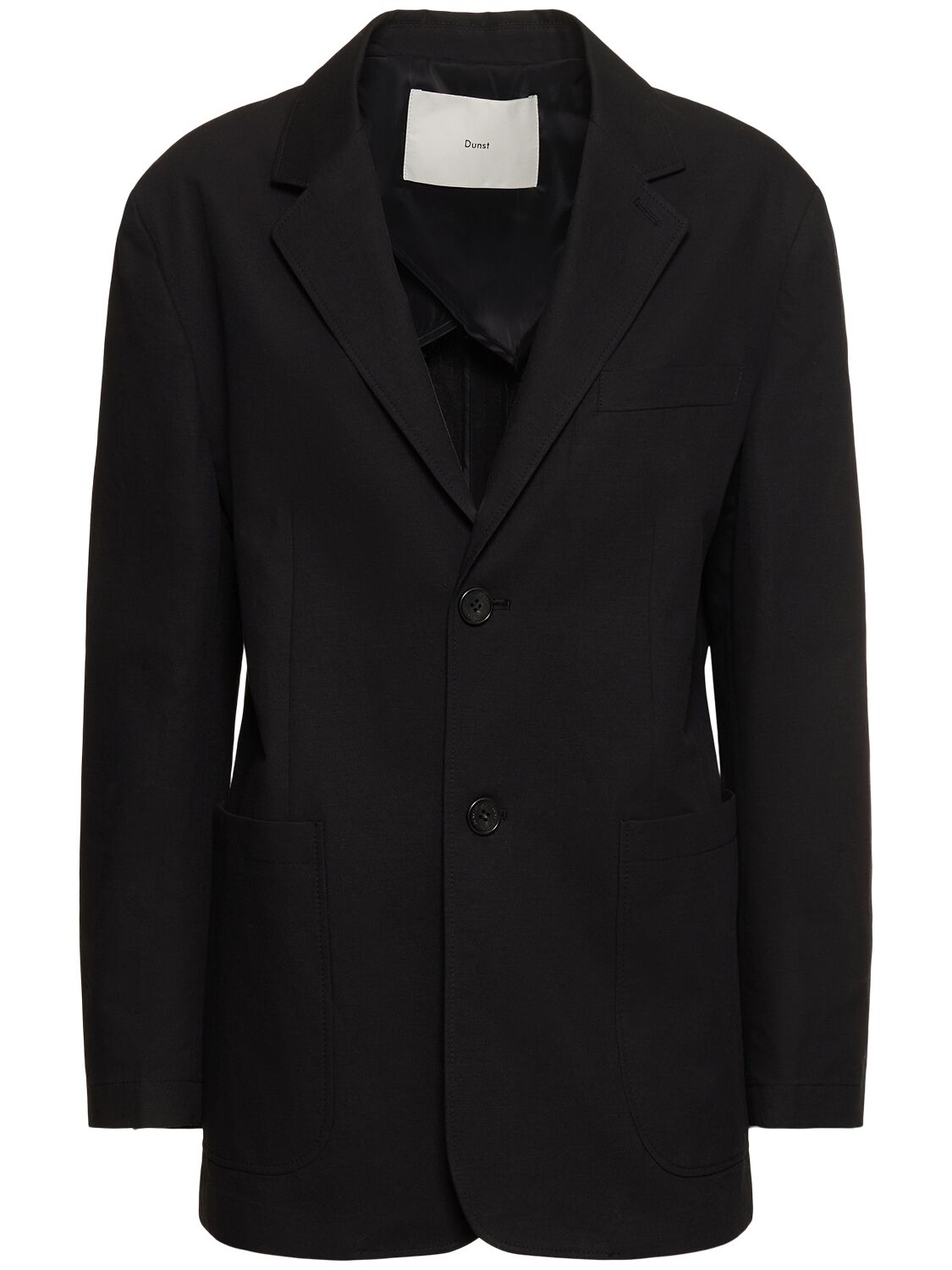 Dunst Cotton & Linen Boyfriend Jacket In Black