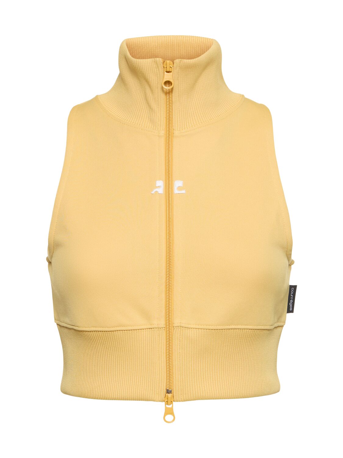 Courrèges Interlock Tracksuit Cropped Vest In Yellow