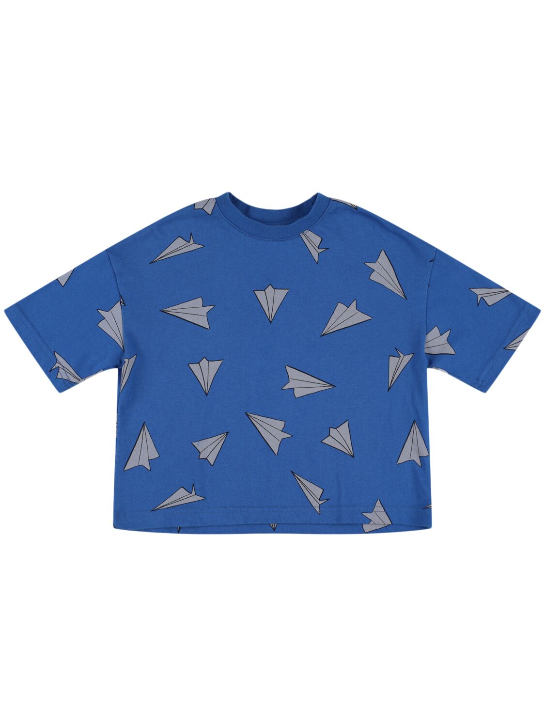 Jellymallow Babies' 印花棉质平纹针织t恤 In Blue