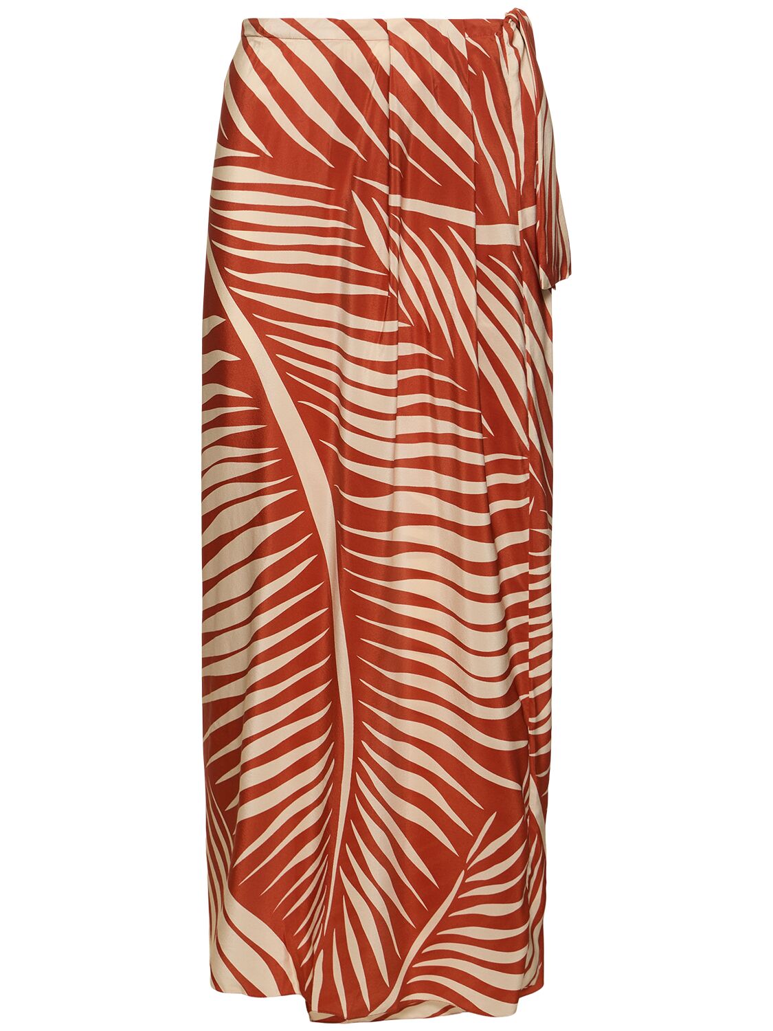 Printed Silk Long Wrap Skirt