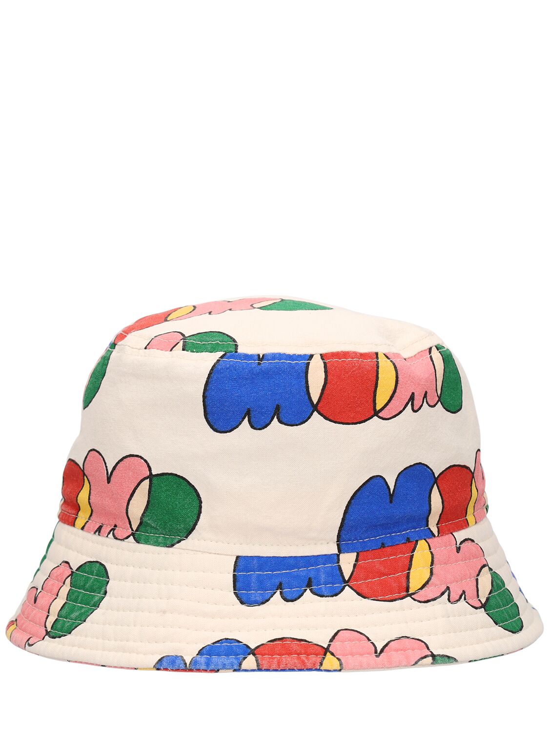 Jellymallow Kids' Printed Cotton Bucket Hat In White