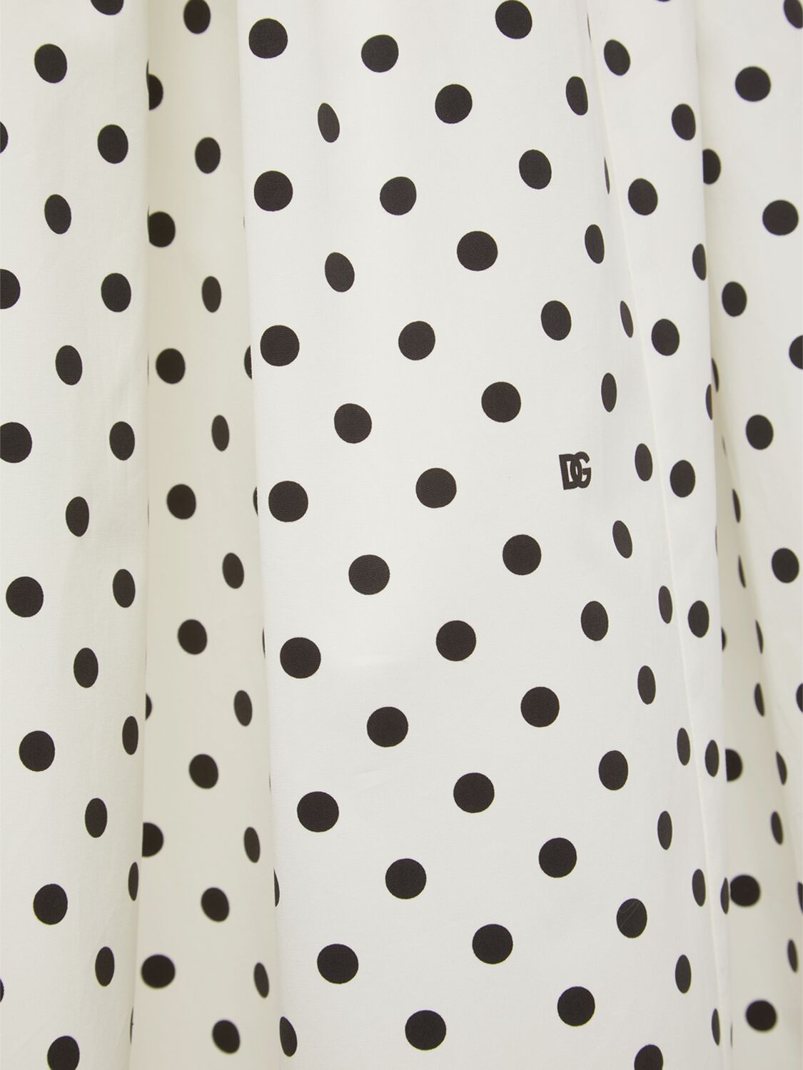 Shop Dolce & Gabbana Polka Dots Sleeveless Cotton Midi Dress In Black,white