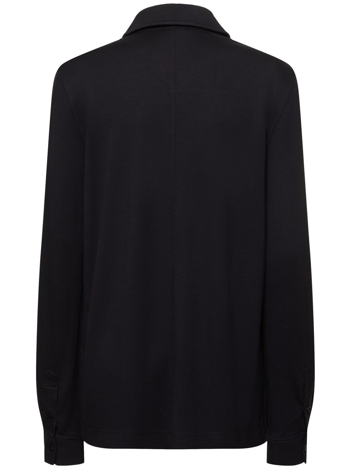 Shop Totême Fluid Jersey Viscose Shirt In Black