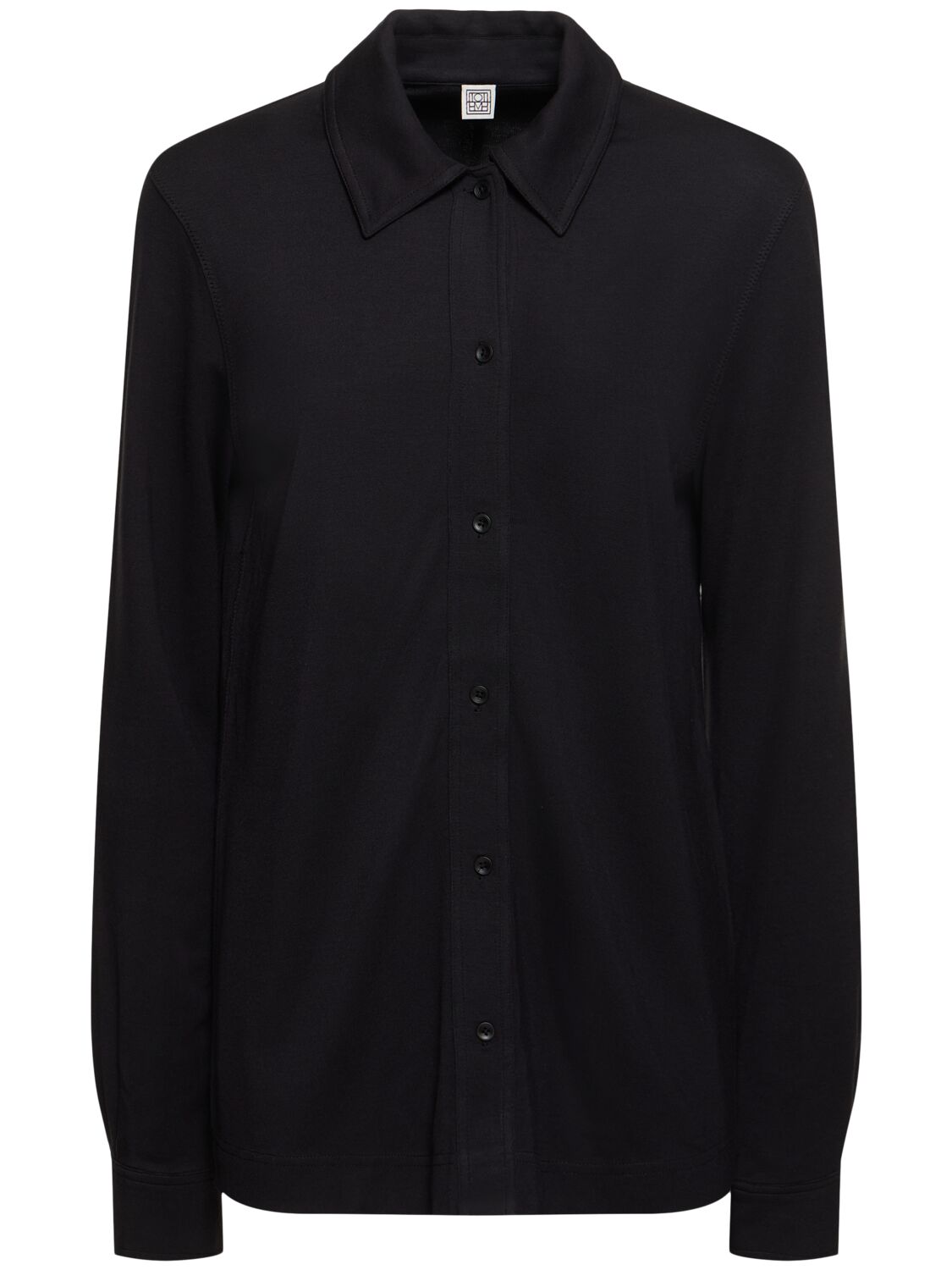 Totême Fluid Jersey Viscose Shirt In Black