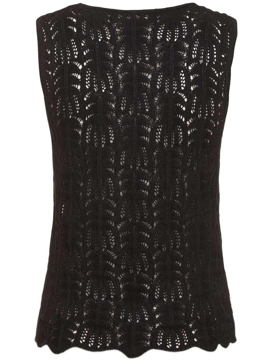 Shop The Garment Egypt Crochet Cotton Linen Vest In Black