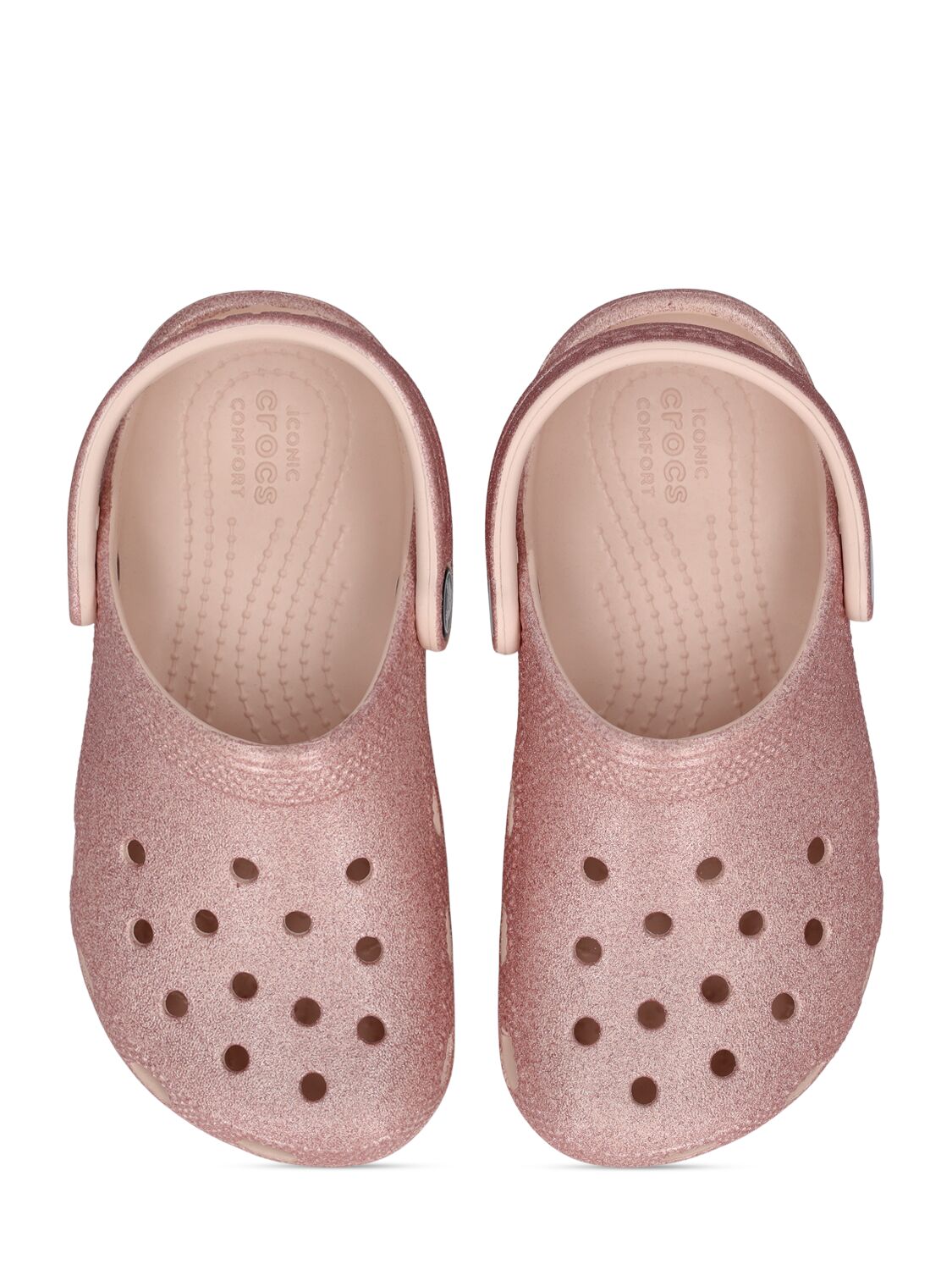 Shop Crocs Classic Clog Glittered Rubber  In Pink