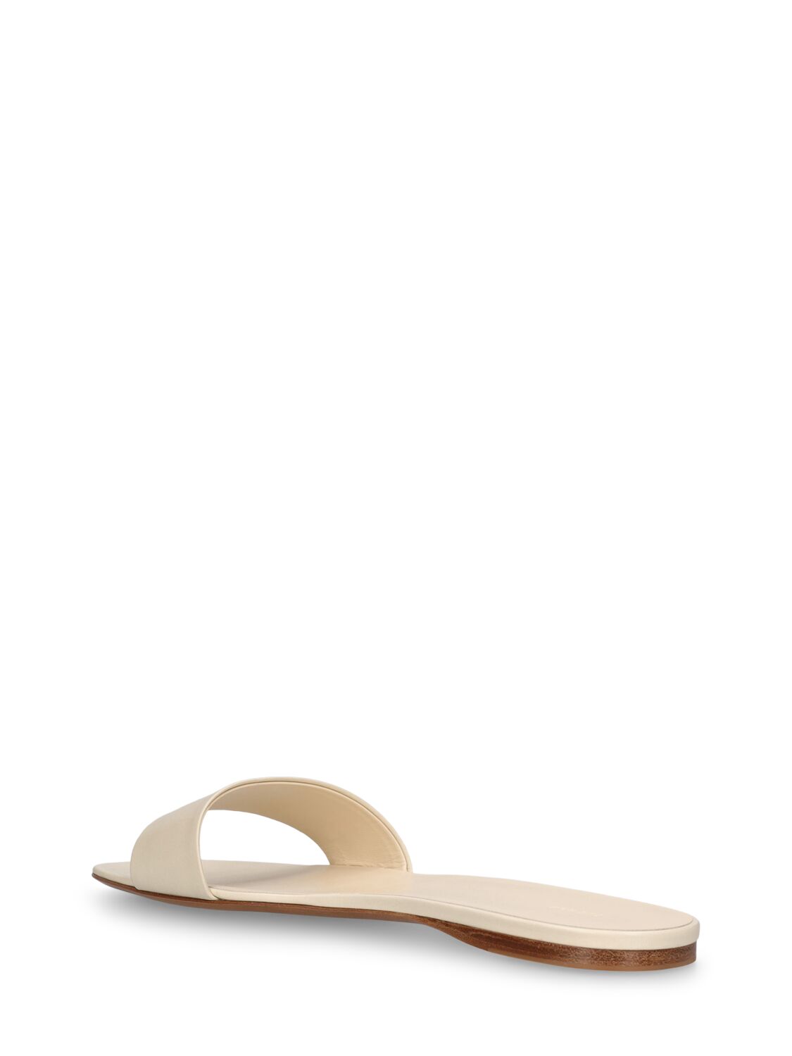 Shop The Row Combo Leather Slides In Ivory